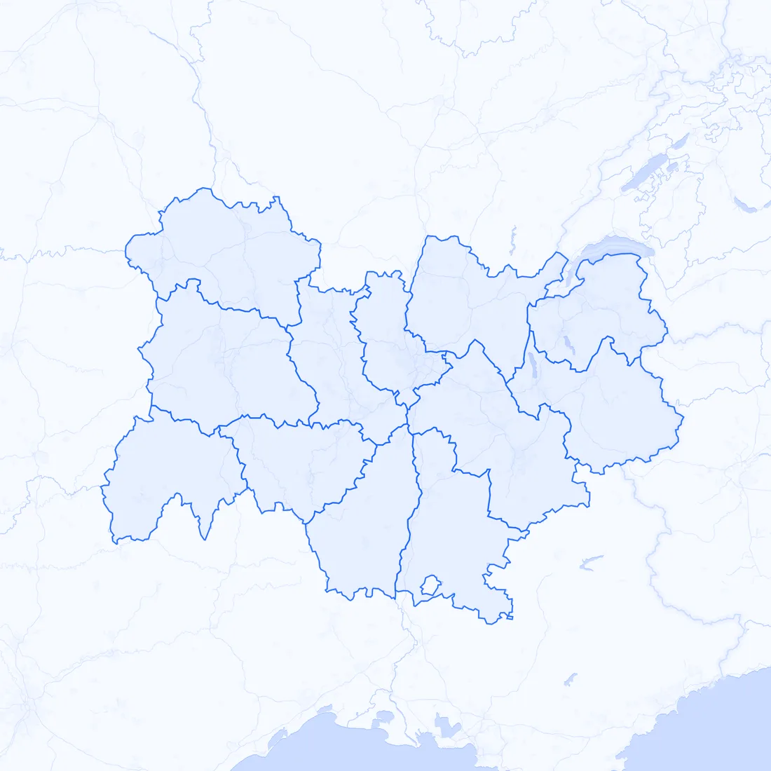Carte des entreprises à reprendre par département Auvergne-Rhône-Alpes