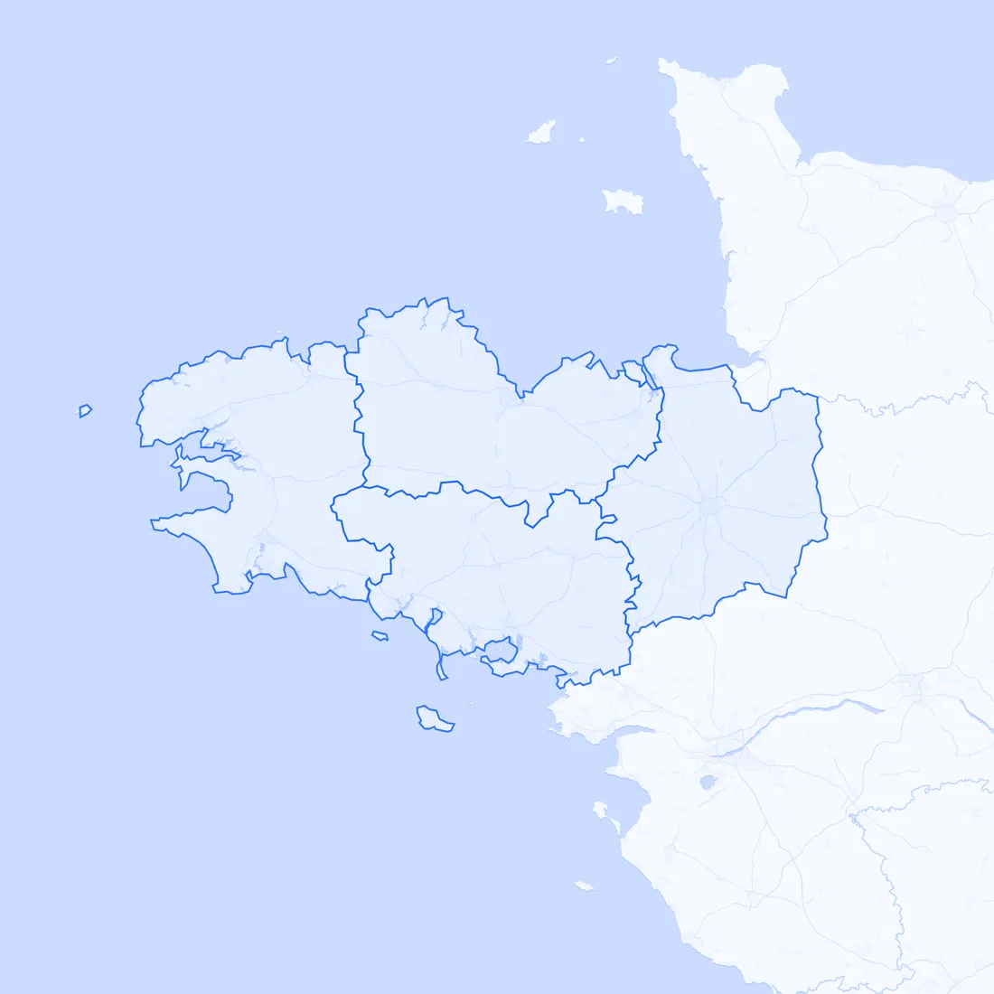 Carte des entreprises à reprendre par département Bretagne