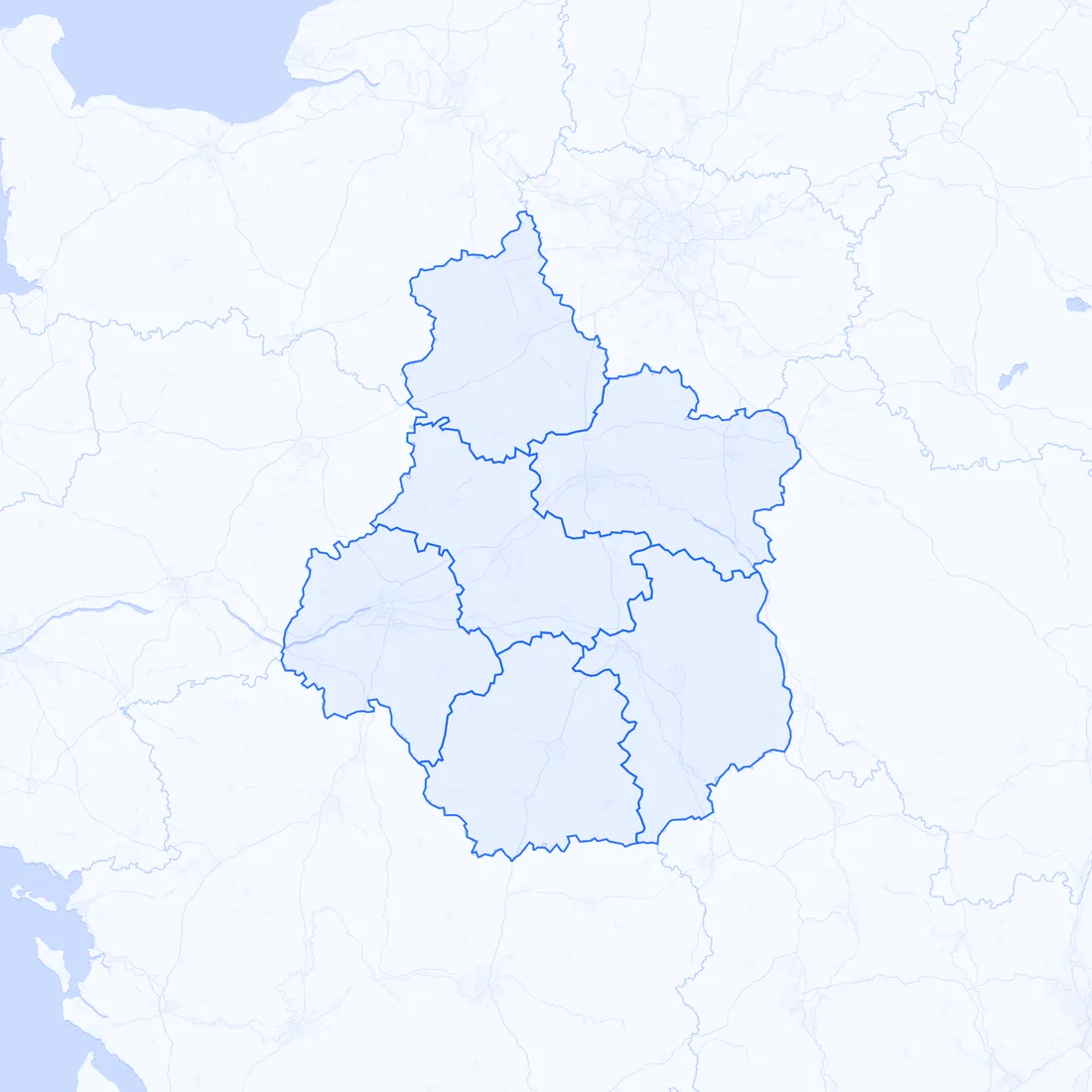 Carte des entreprises à reprendre par département Centre-Val de Loire