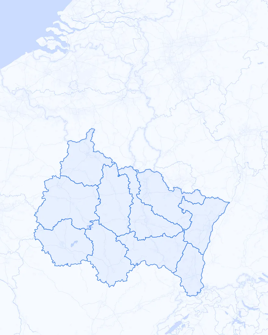 Carte des entreprises à reprendre par département Grand Est