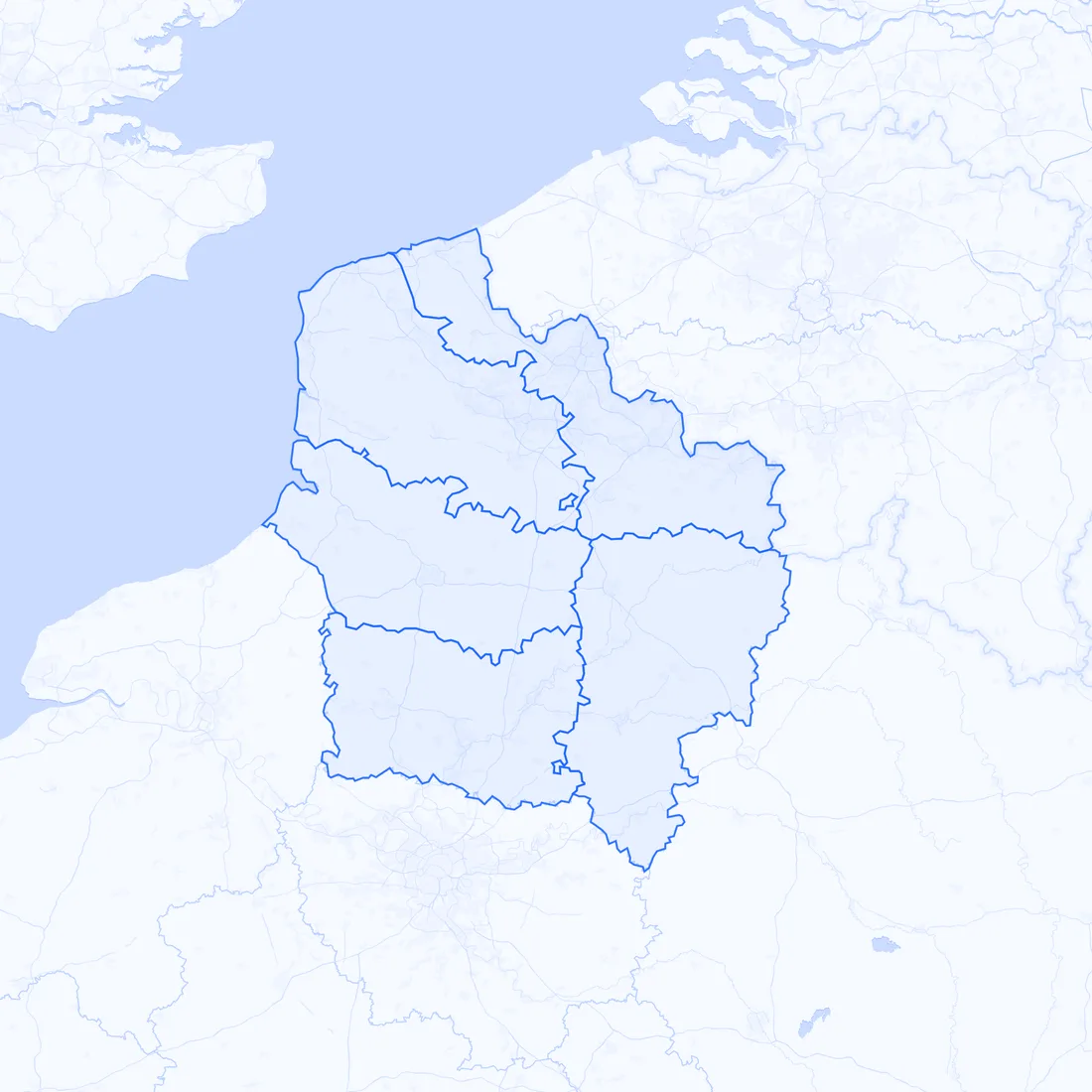 Carte des entreprises à reprendre par département Hauts-de-France