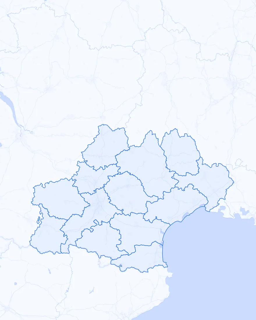 Carte des entreprises à reprendre par département Occitanie