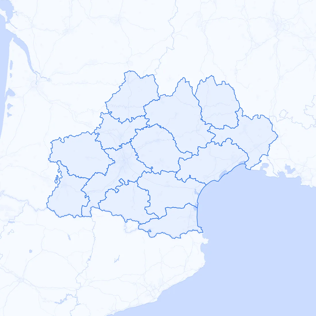 Carte des entreprises à reprendre par département Occitanie